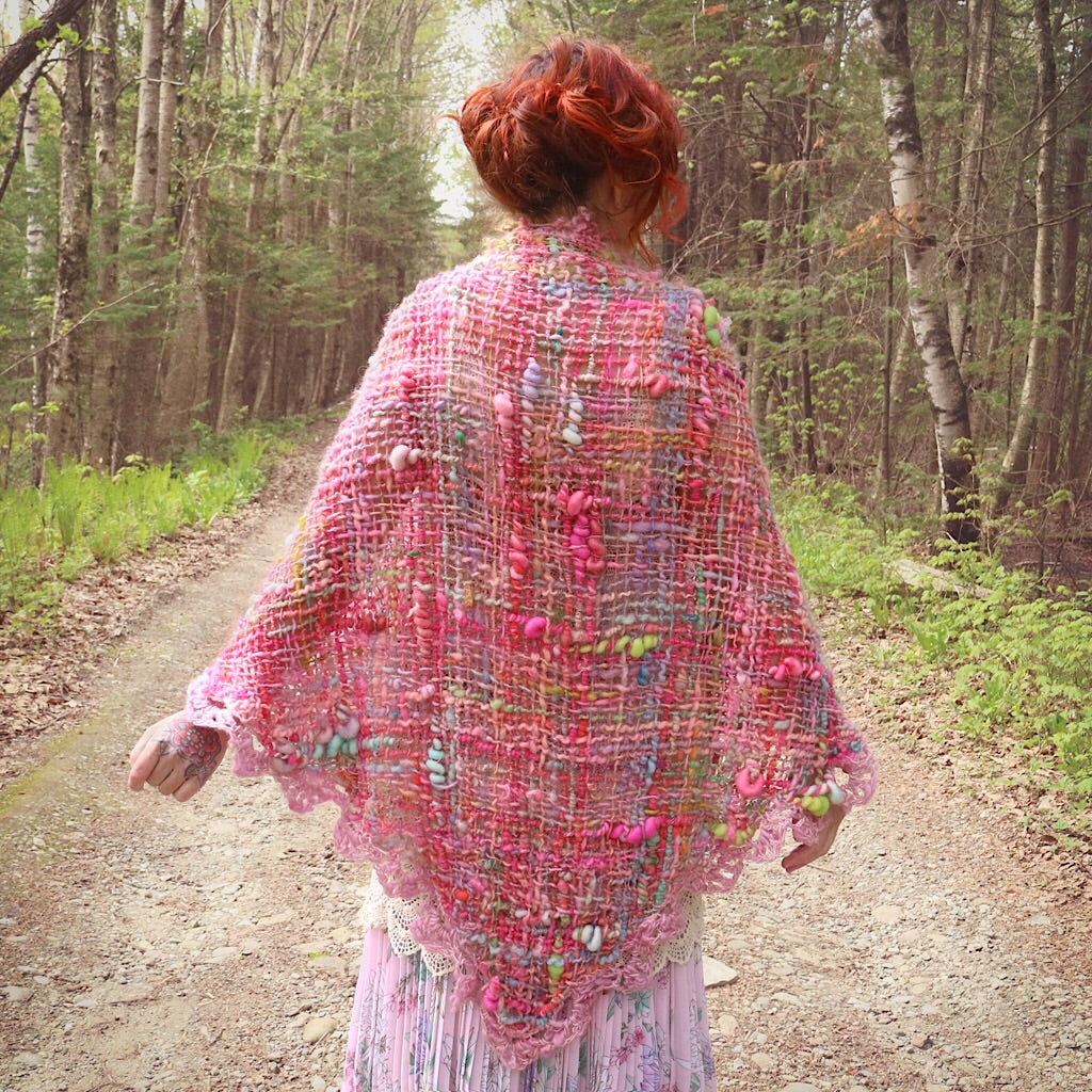 Roses - hand woven shawl