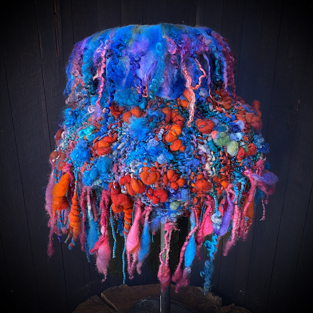 Fireworks Knitted and felted cowl