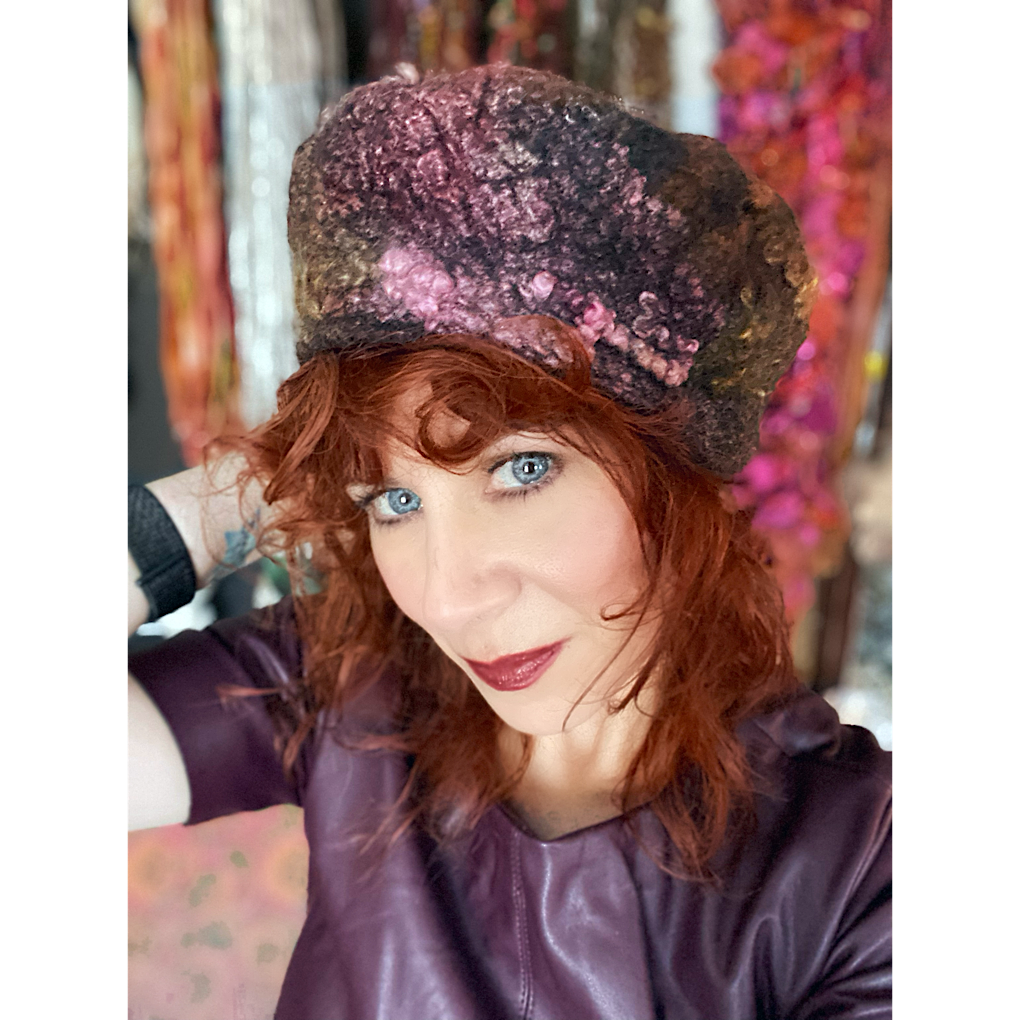 Merino silk beret 22”