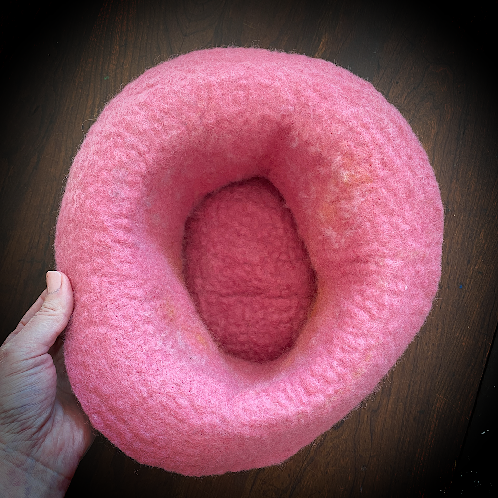 Vintage rose Felted top hat