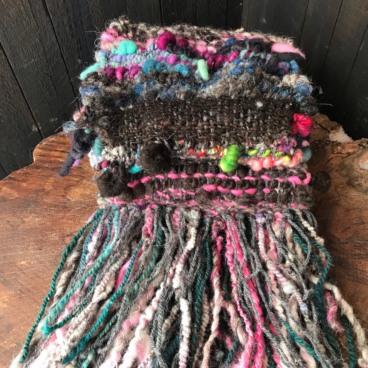 Black scarf 100% Wool - Foulard 100% laine noir - Mynoush