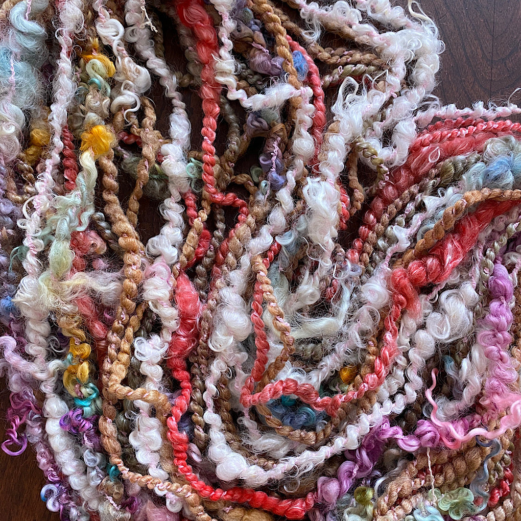 Golden bouquet- Merino mohair knitting art yarn