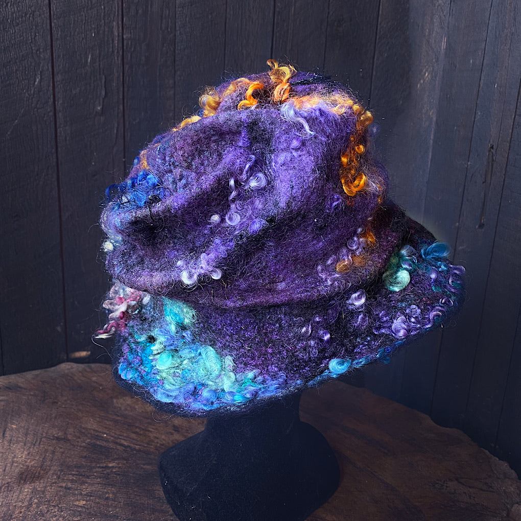 Felted cloche hat Nebula