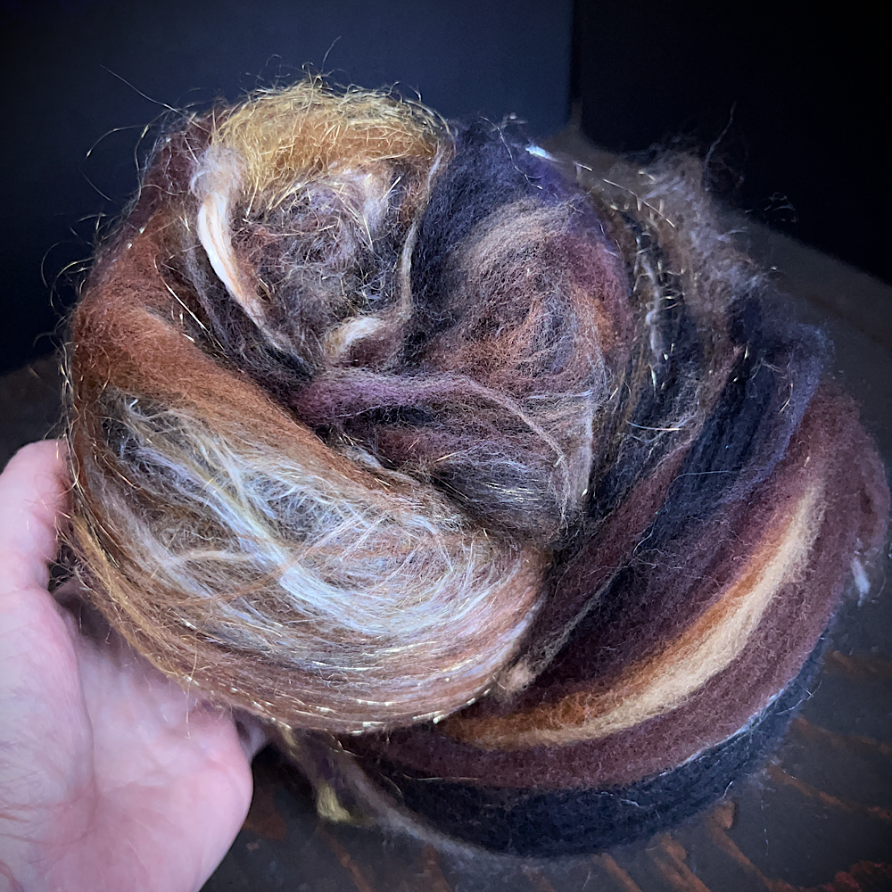 Set of 4 art batts for spinning or felting