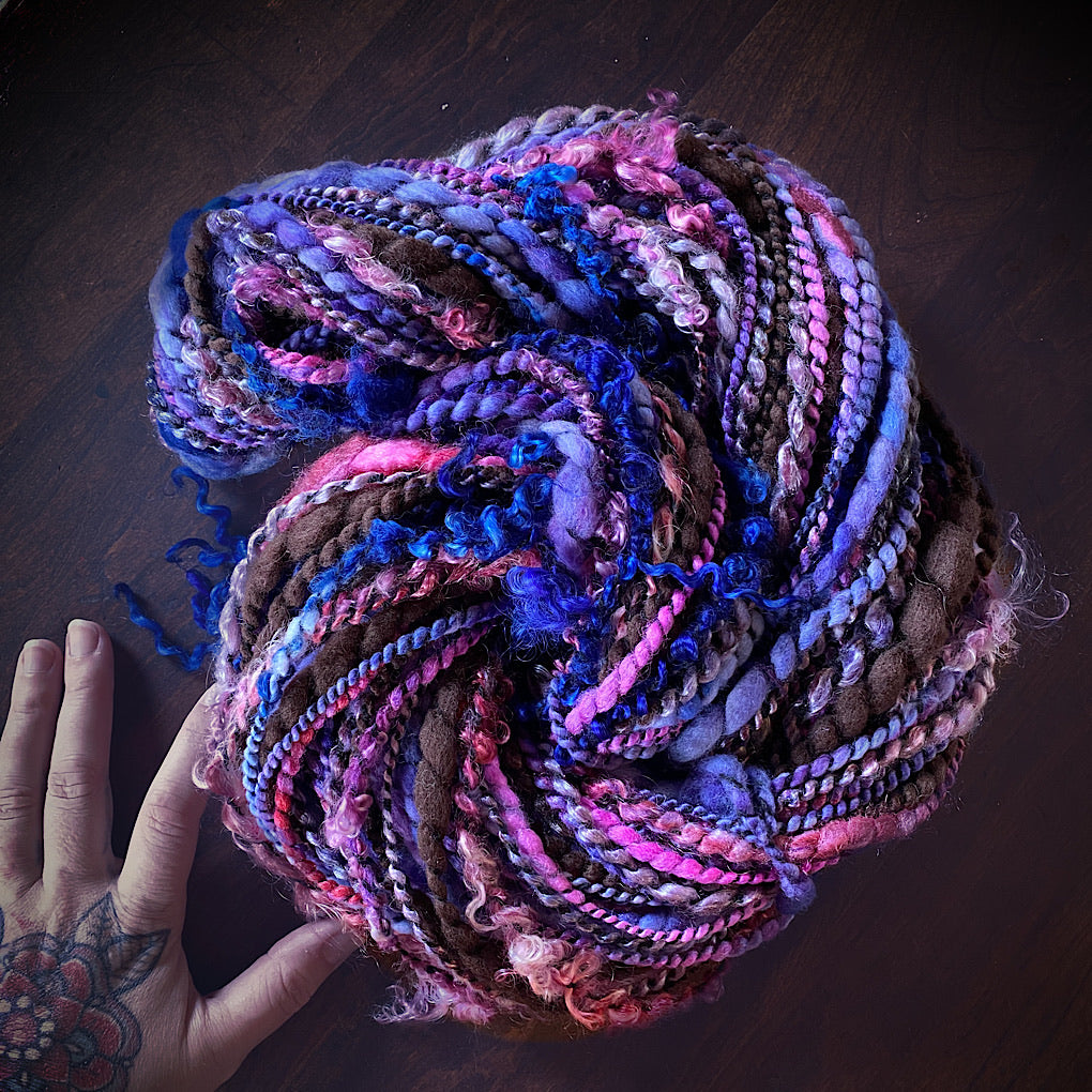 Minuit en automne One-of-a-kind Silk art yarn