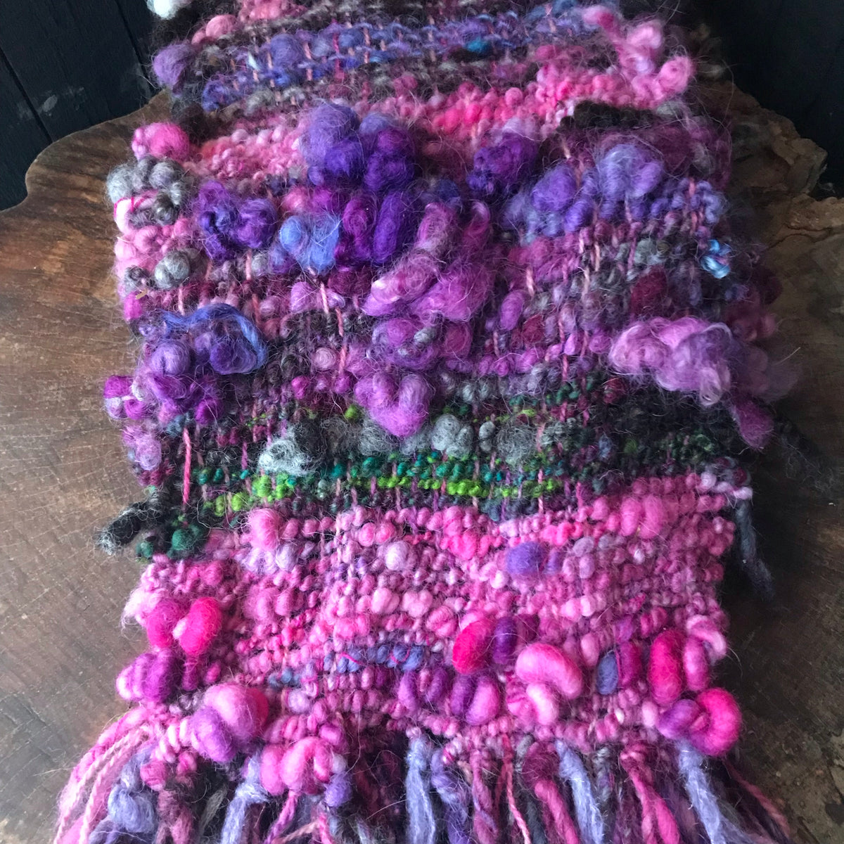 Purple scarf 100% Wool - Foulard 100% laine mauve - Mynoush