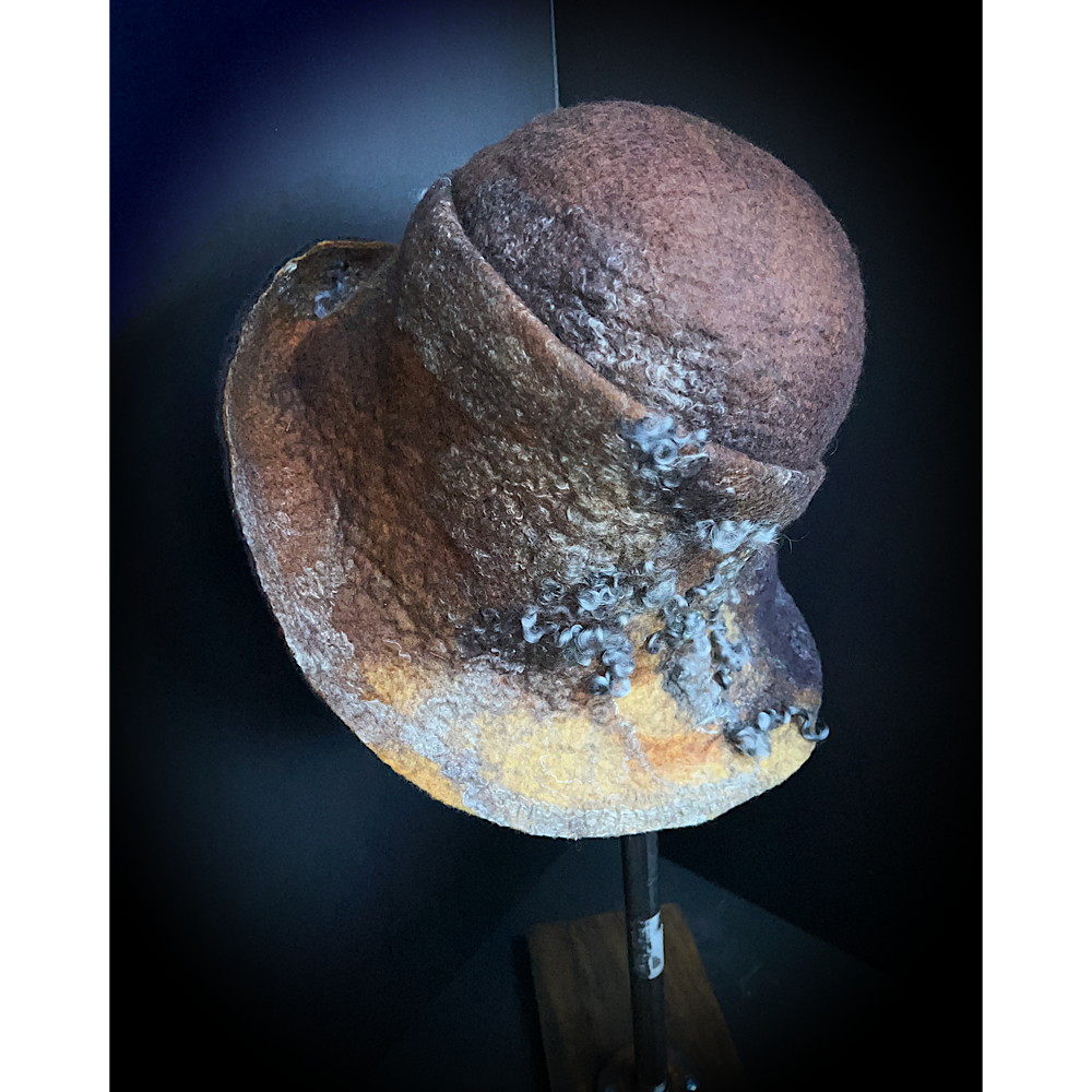 Felted cloche hat- 24.5”