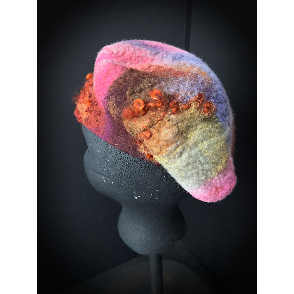 Felted beret size 22” small