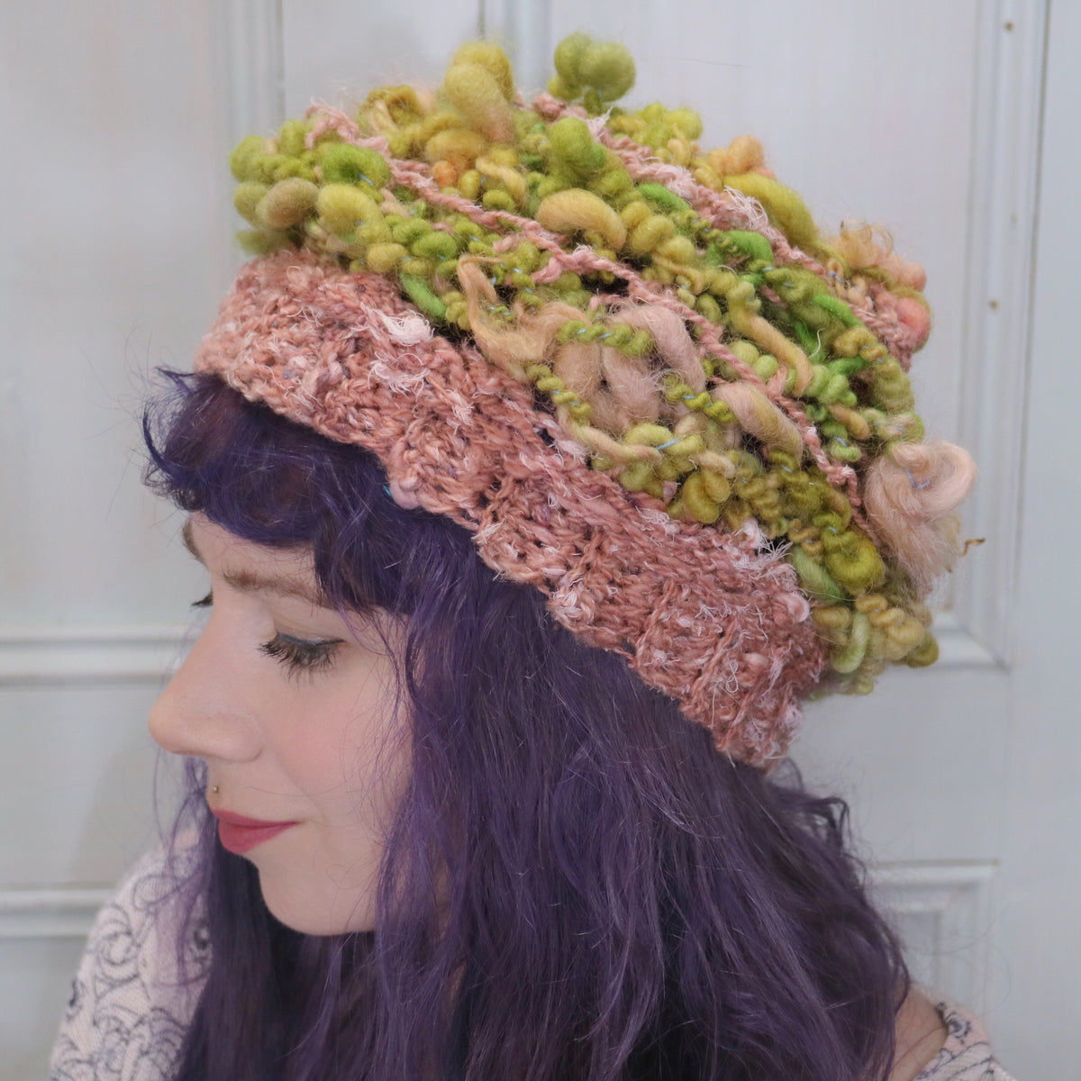 Chunky Green knitted hat | Bonnet vert en laine filée main|20”-25” - Mynoush