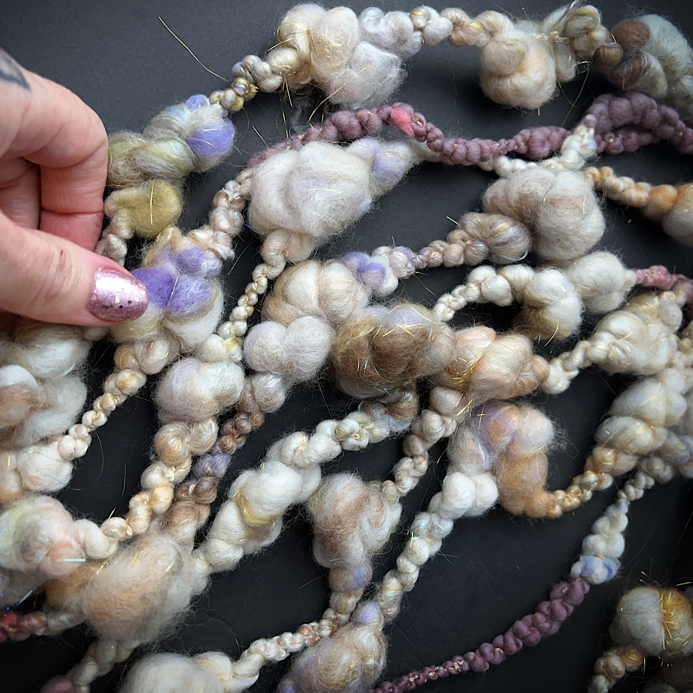 Huge lot of Art yarns for weaving- over 1 pound