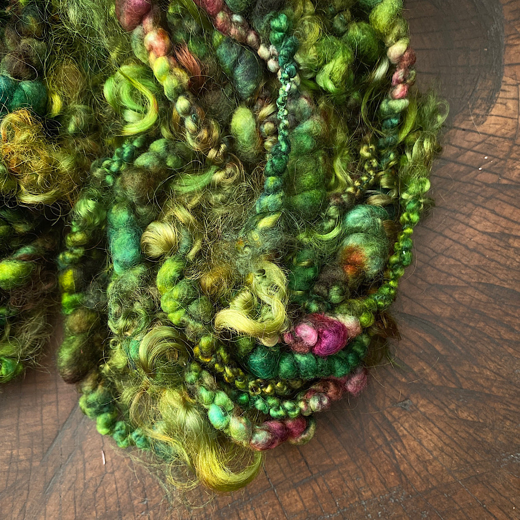 Set of Woodland Jumbo boucle Art yarn with locks