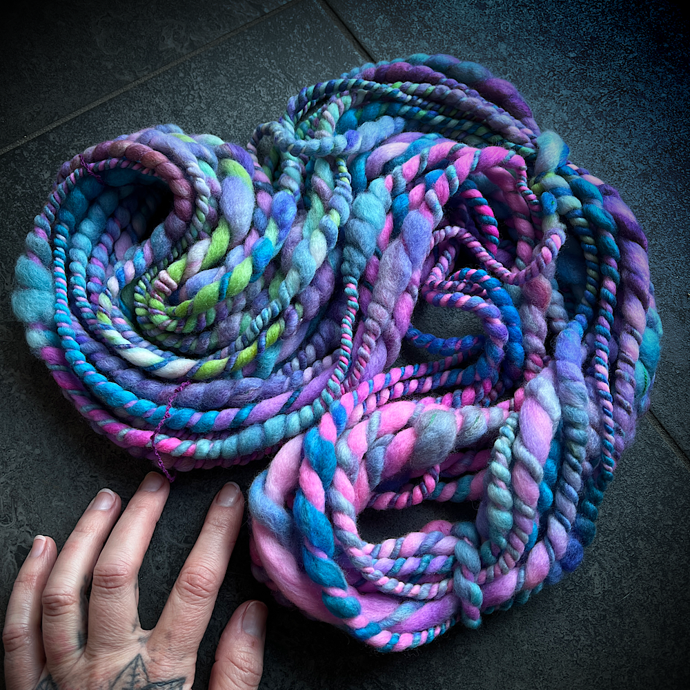 Unicorn - jumbo 2 ply spiral art yarn