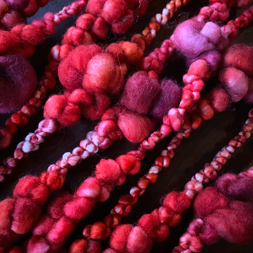 Red Jumbo boucle Art yarn