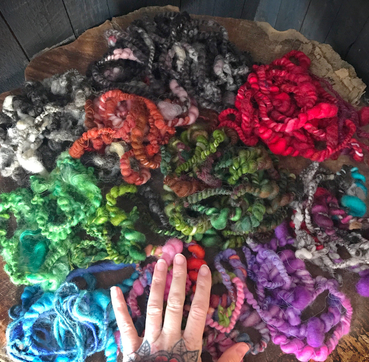 Yarn bits for felters and weavers 195g 10 colors - Mynoush