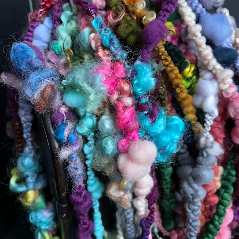 Hand spun art yarn boucle