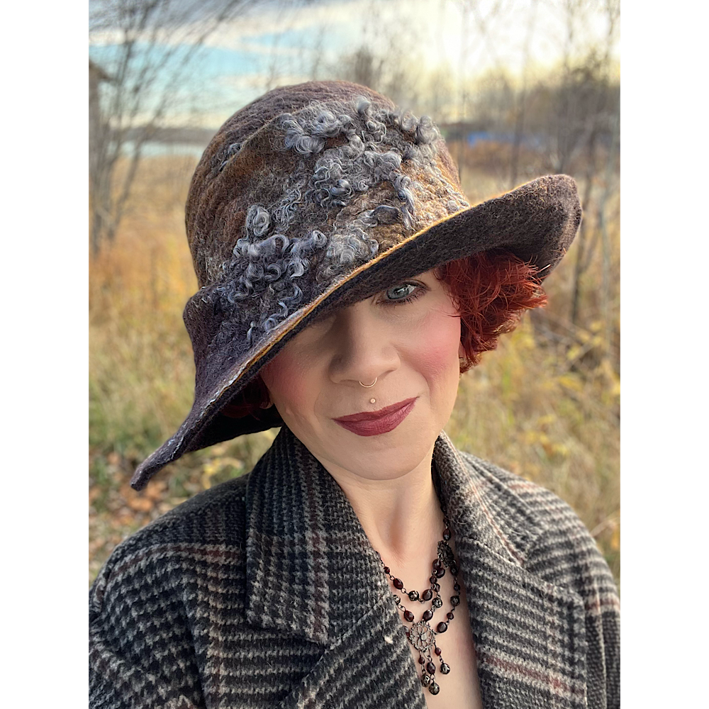 Felted cloche hat- 24.5”