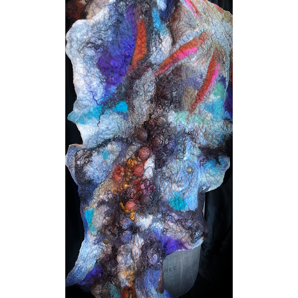 2022 Landscape serie  - Polar Sun - felted scarf