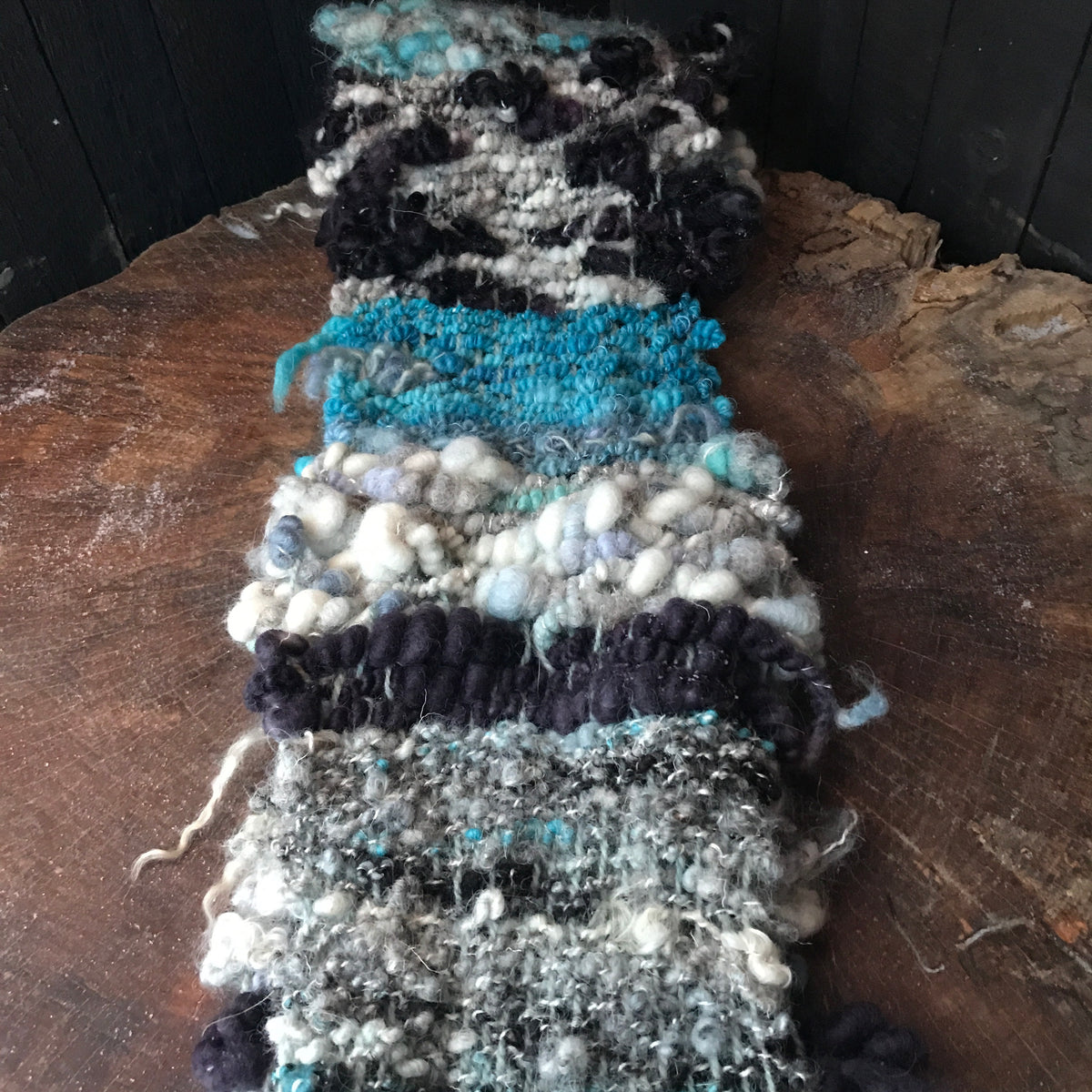 Blue scarf 100% Wool - Foulard 100% laine bleu - Mynoush