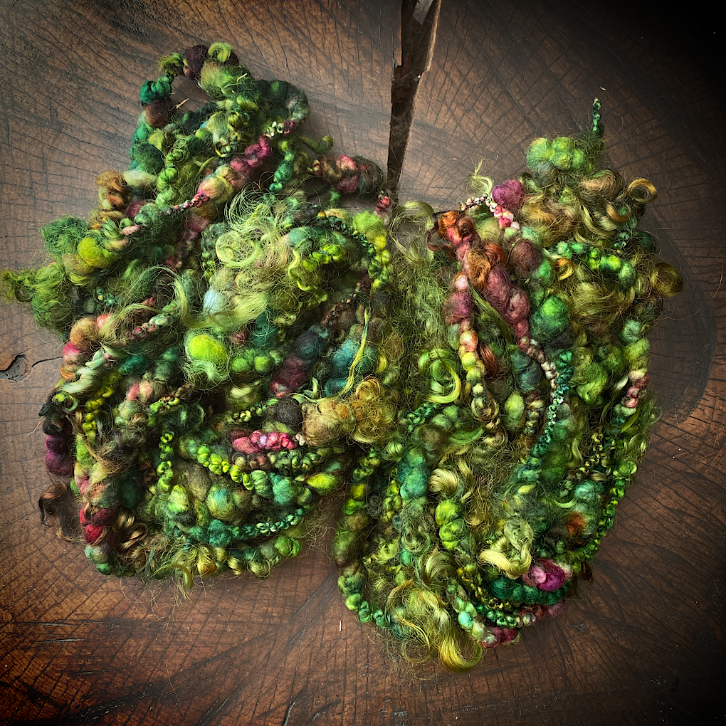 Set of Woodland Jumbo boucle Art yarn with locks