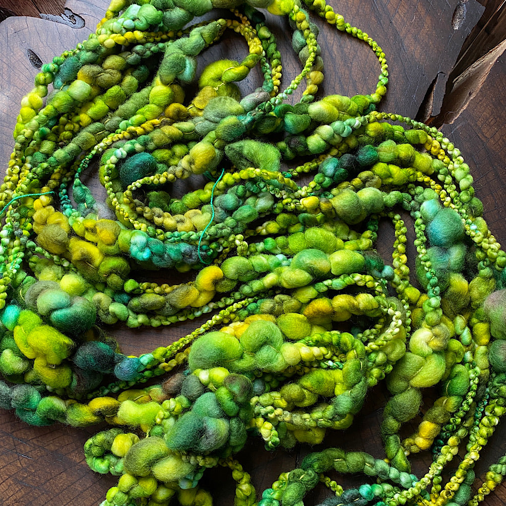 Green Jumbo boucle Art yarn
