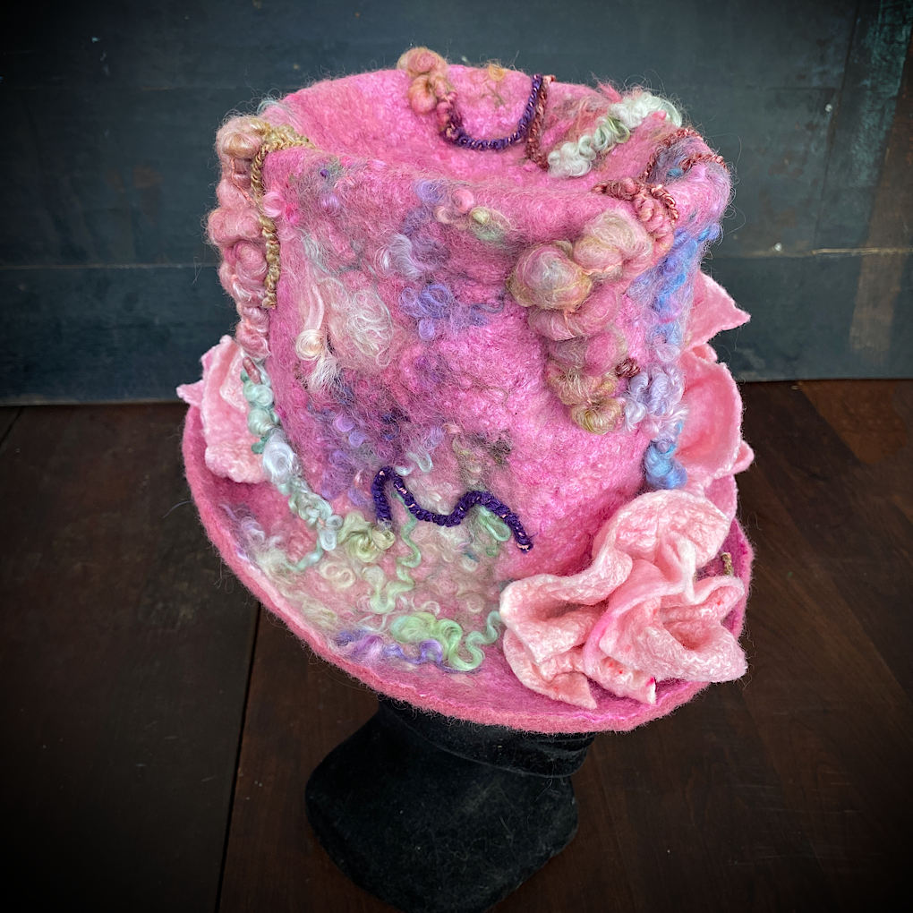 Vintage rose 2 Felted top hat
