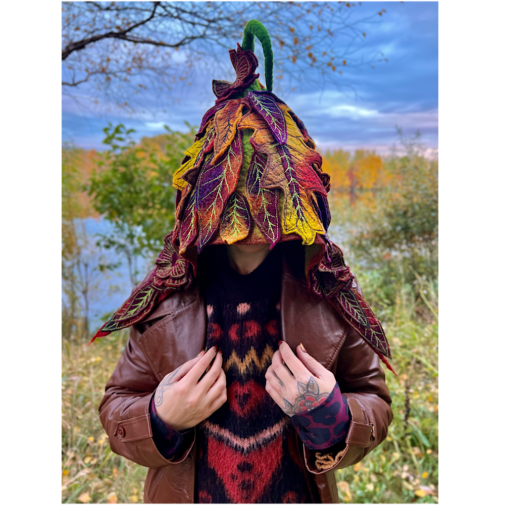 Fall Fairy felted Hood