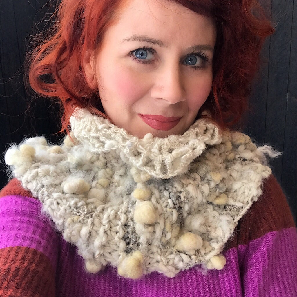 Alpaca knitted cowl