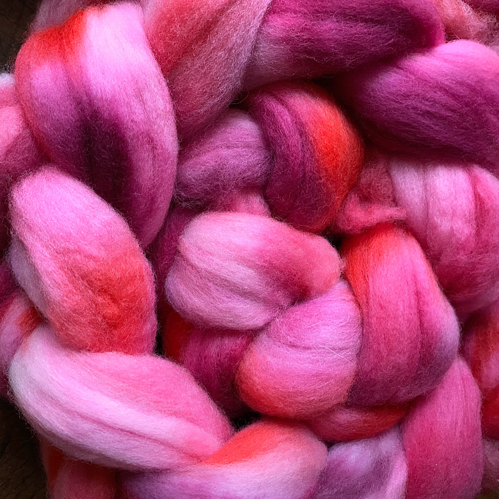 Hand painted merino roving