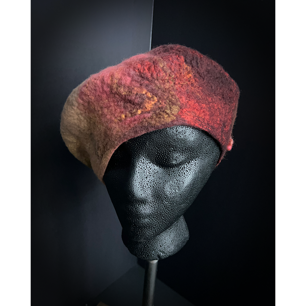 Felted beret size 23.5” medium