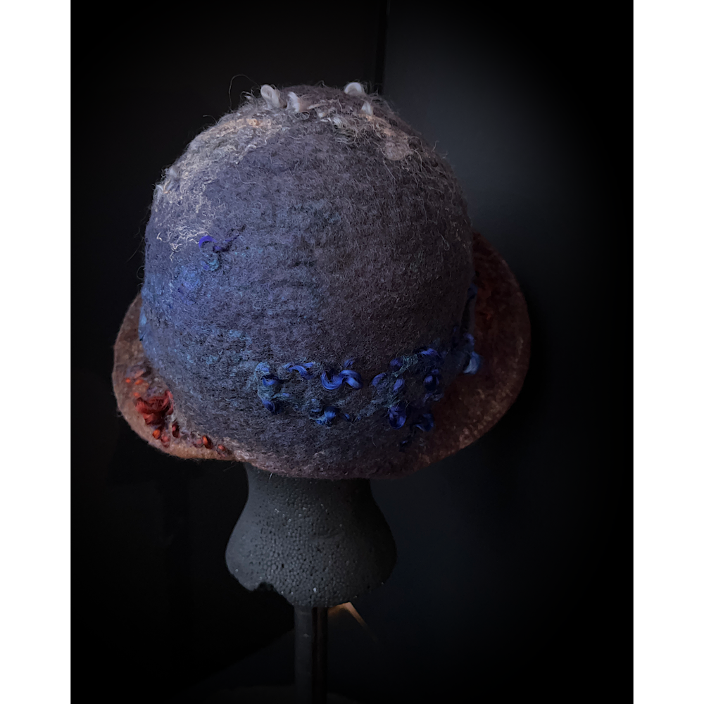 Felted cloche hat- 21”