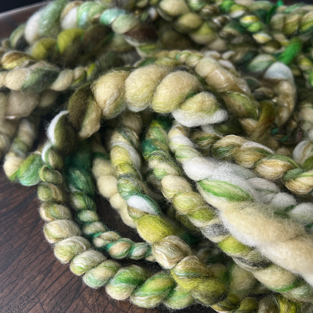Jumbo twist Woodland hand spun yarn