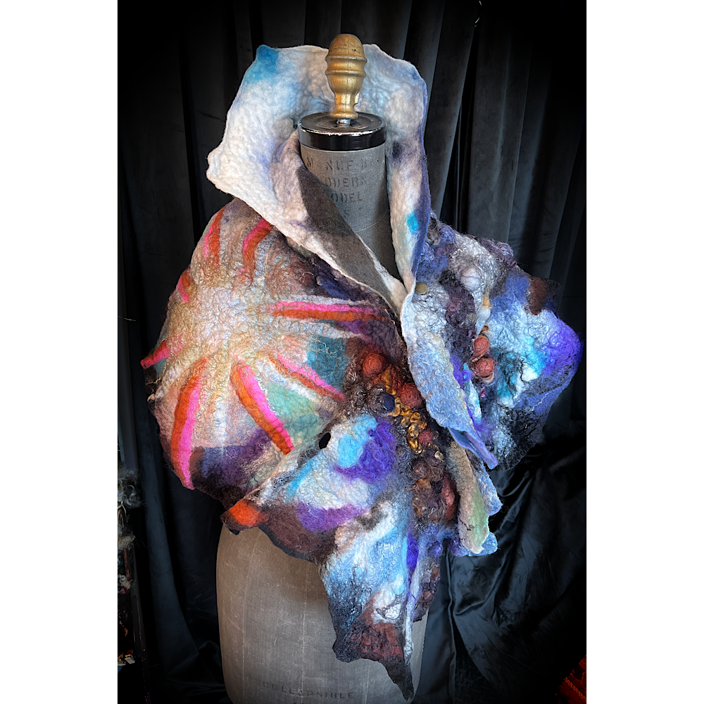 2022 Landscape serie  - Polar Sun - felted scarf