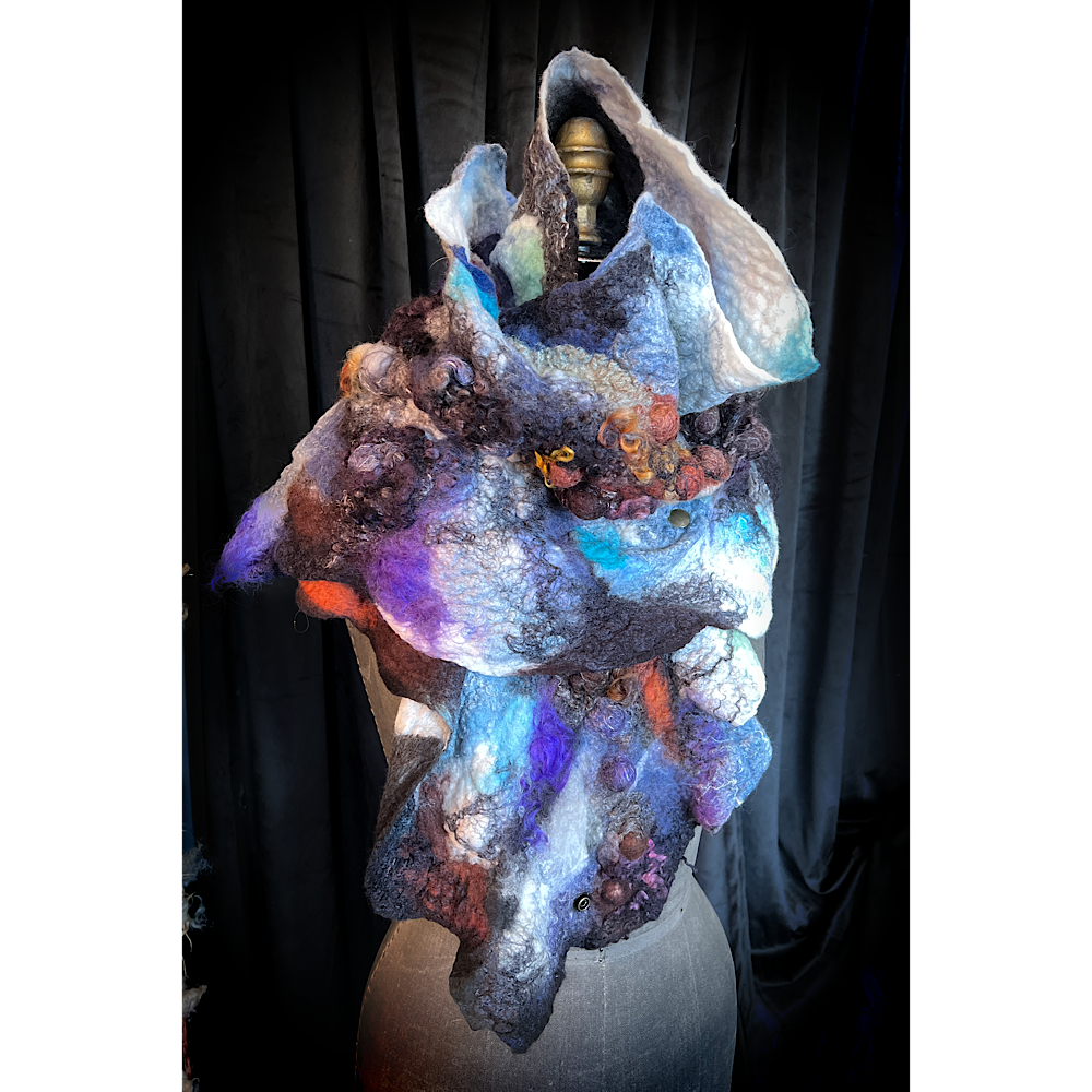2022 Landscape serie  - Polar Sun - felted scarf