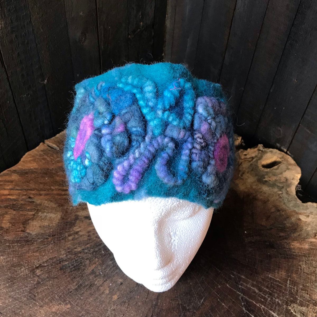 Blue textured felted headband One size - Mynoush