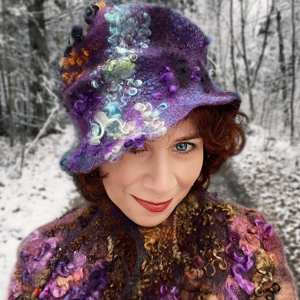 Felted cloche hat