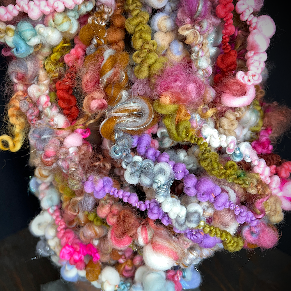 Hand spun art yarn boucle