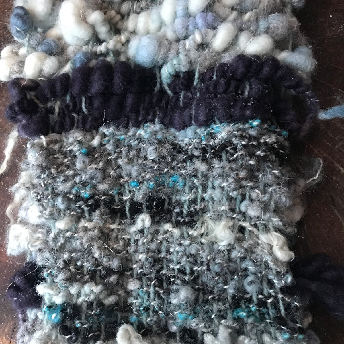 Blue scarf 100% Wool - Foulard 100% laine bleu - Mynoush