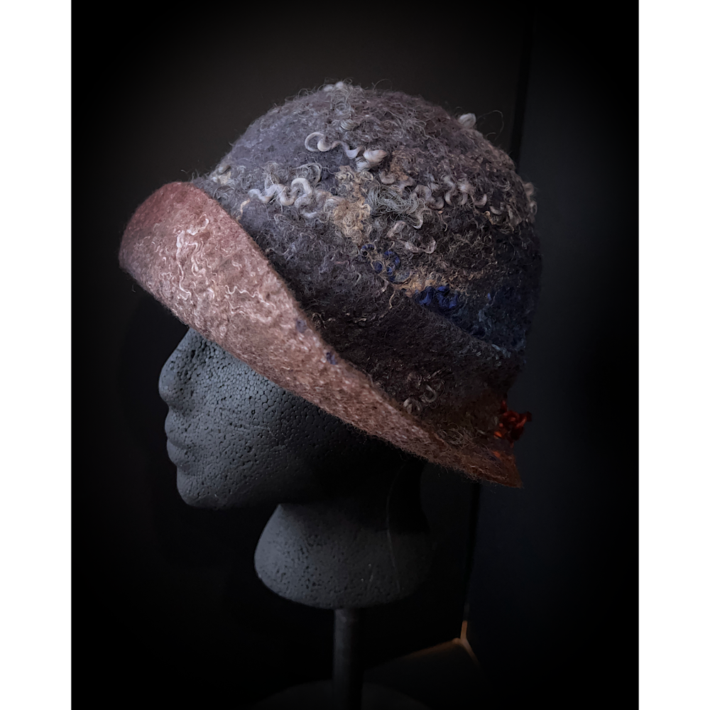 Felted cloche hat- 21”