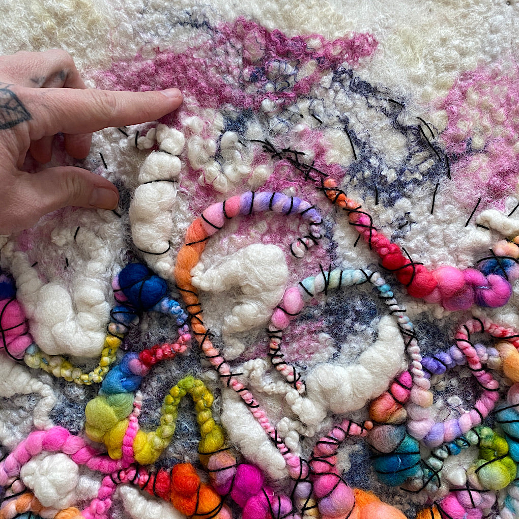 Wool felt wall art 24“ X 18”