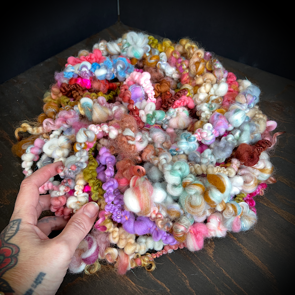 Hand spun art yarn boucle