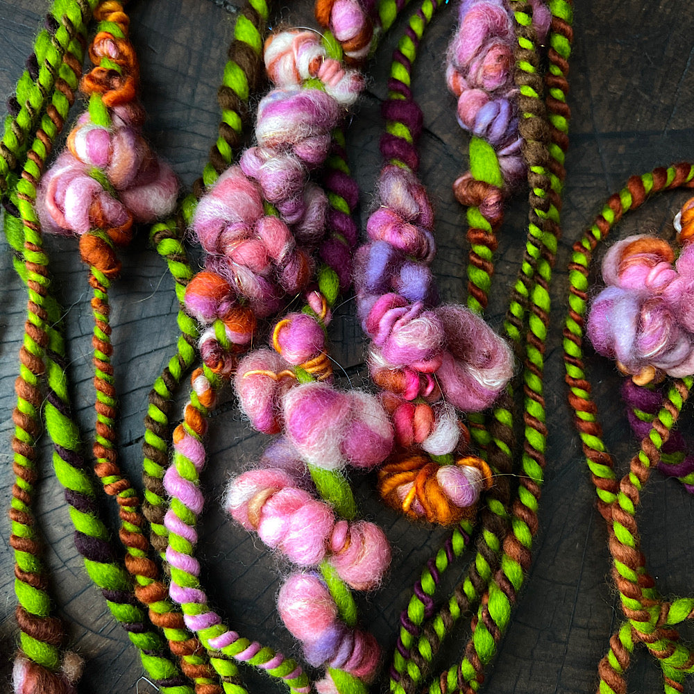 Roses embrace weaving art yarn