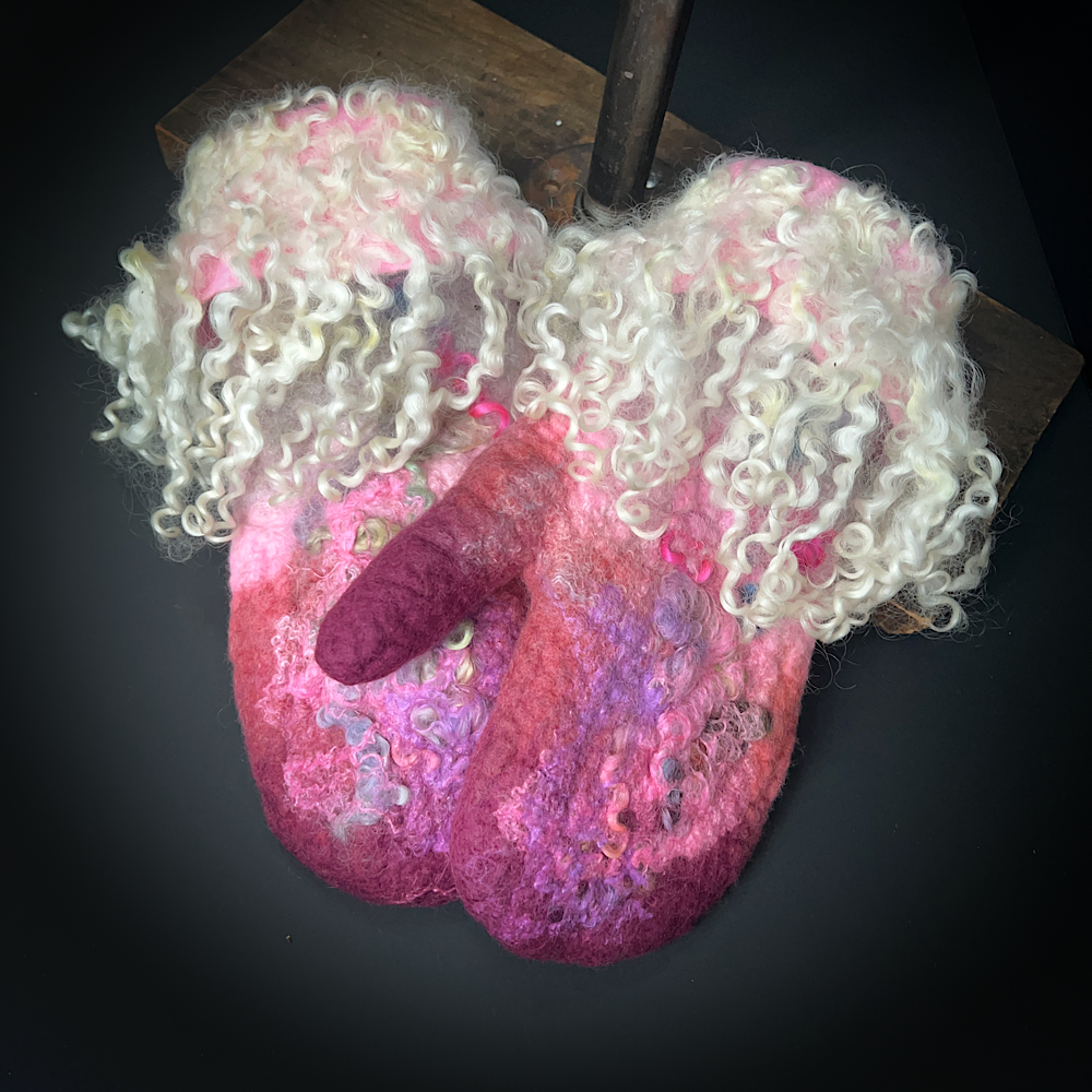 Felted mittens size small medium