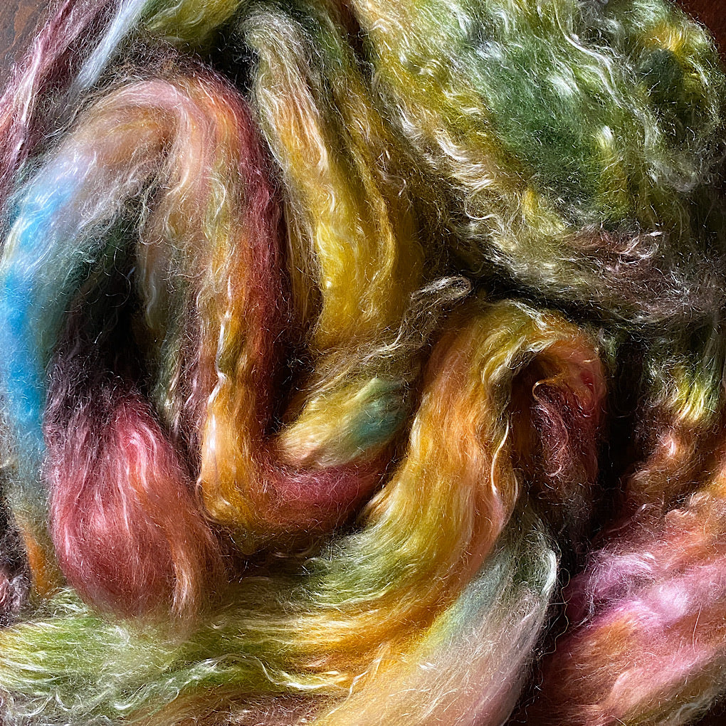 Merino / tencel hand dyed fibre for spinning