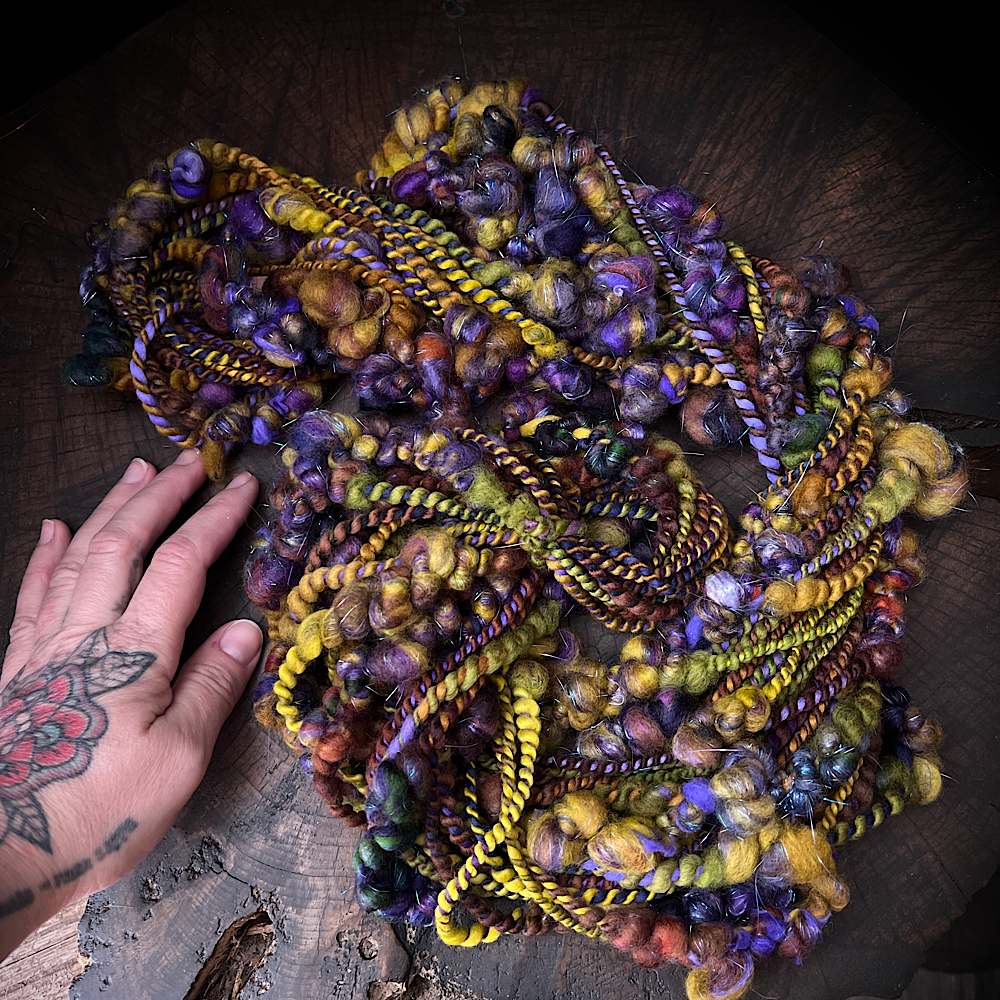 Honey and licorice art yarn