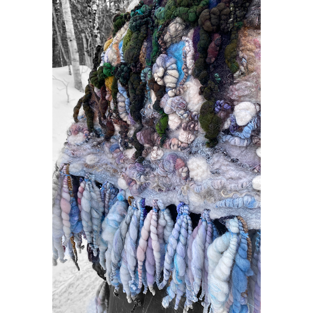 Midnight Snow walk - Felted Shawl