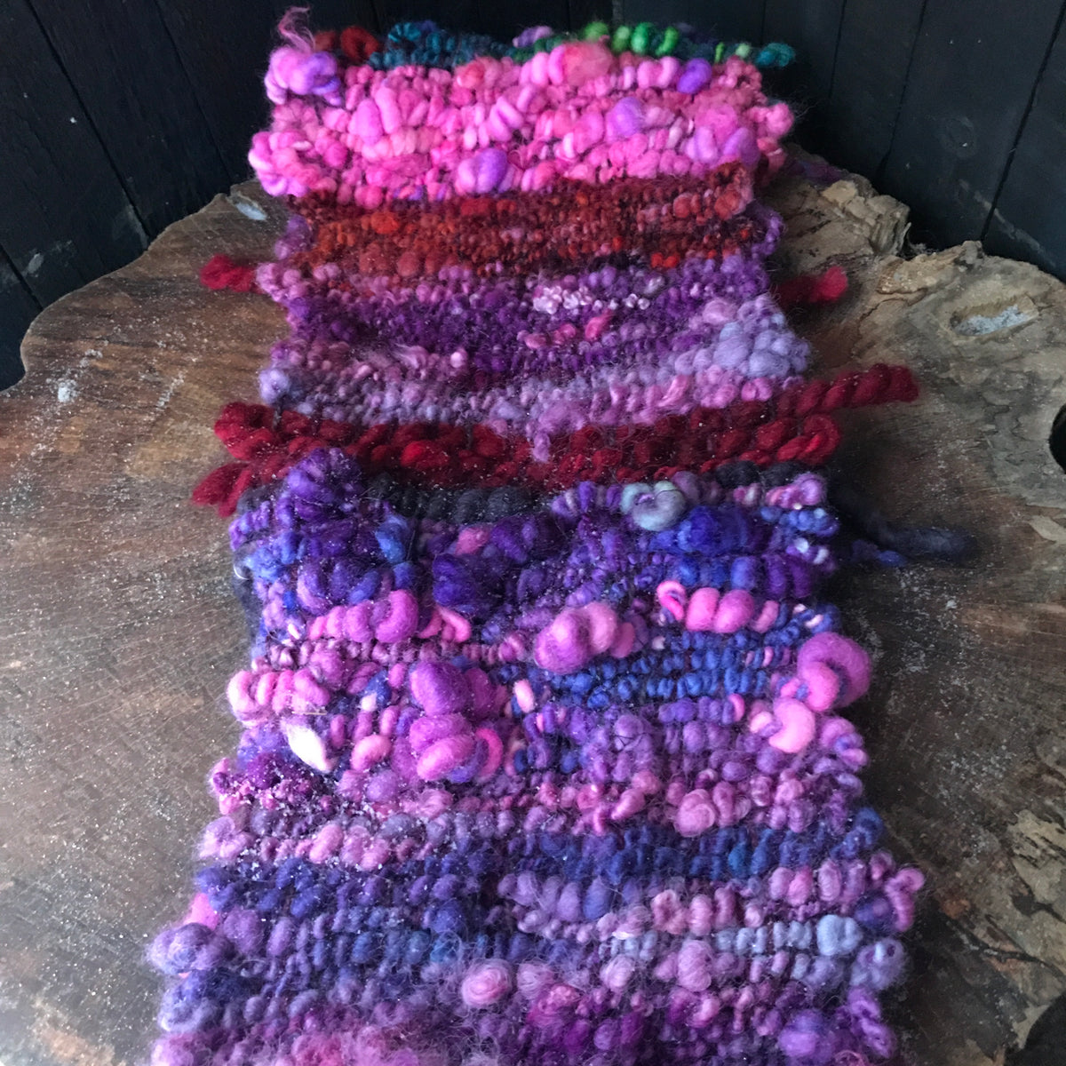 Purple scarf 100% Wool - Foulard 100% laine mauve - Mynoush