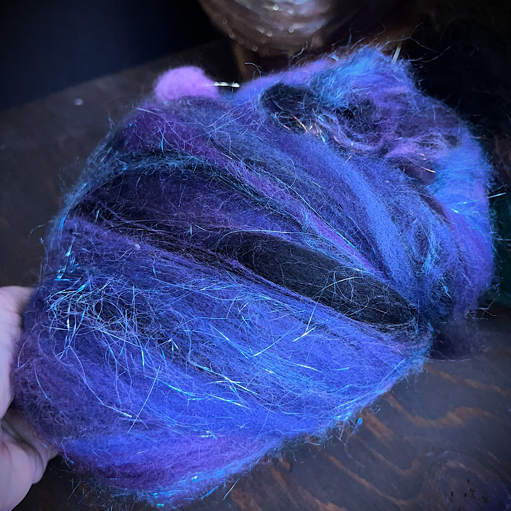 Set of 4 art batts for spinning or felting