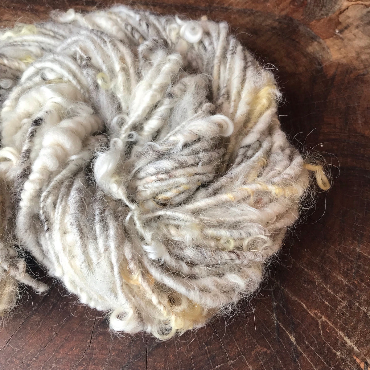Natural white textured wool yarn 84 grams - Mynoush