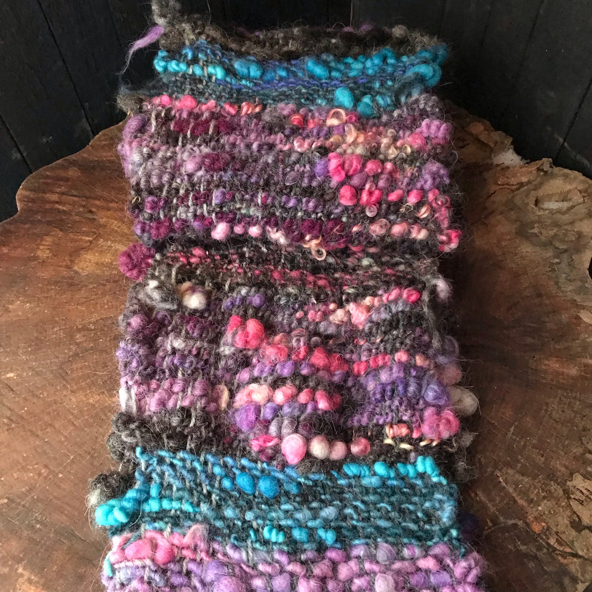 Purple scarf 100% Wool - Foulard 100% laine mauve - Mynoush