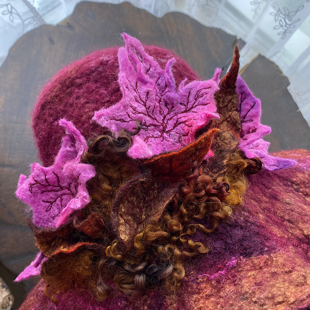 Fall Bloom felted hat